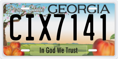 GA license plate CIX7141