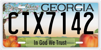 GA license plate CIX7142