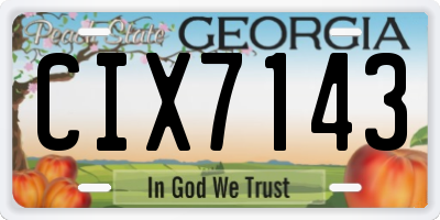 GA license plate CIX7143