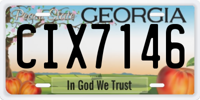 GA license plate CIX7146