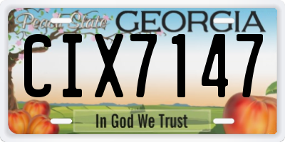 GA license plate CIX7147