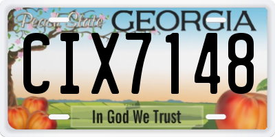 GA license plate CIX7148