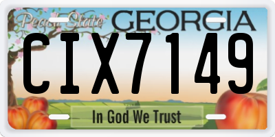 GA license plate CIX7149