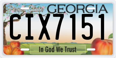 GA license plate CIX7151