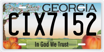 GA license plate CIX7152