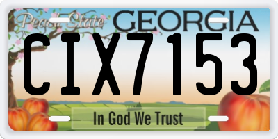 GA license plate CIX7153