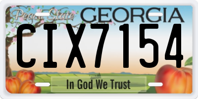 GA license plate CIX7154