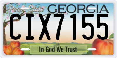 GA license plate CIX7155