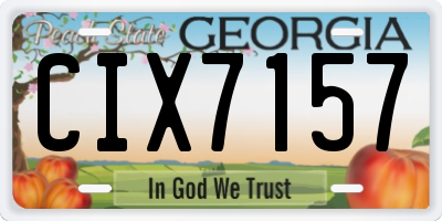 GA license plate CIX7157