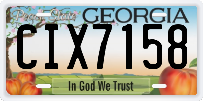 GA license plate CIX7158