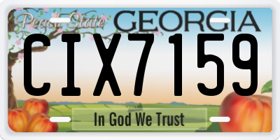 GA license plate CIX7159