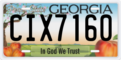 GA license plate CIX7160
