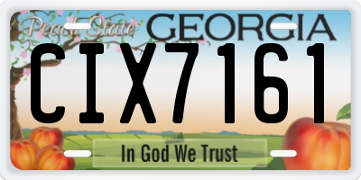 GA license plate CIX7161