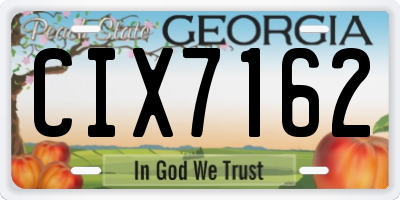 GA license plate CIX7162