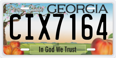 GA license plate CIX7164