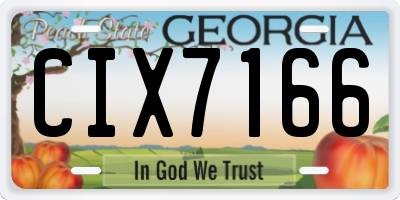 GA license plate CIX7166