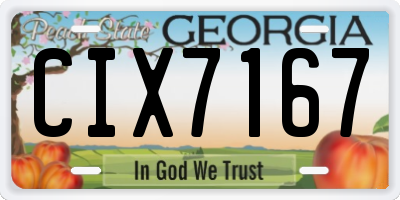 GA license plate CIX7167