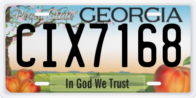 GA license plate CIX7168