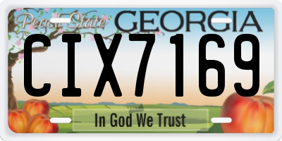 GA license plate CIX7169