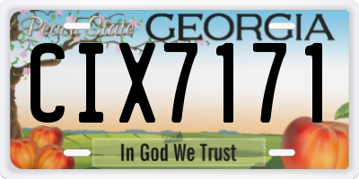 GA license plate CIX7171