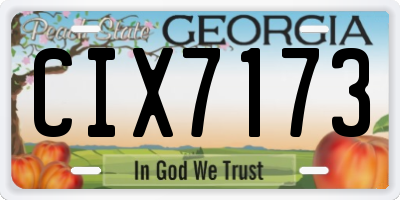 GA license plate CIX7173