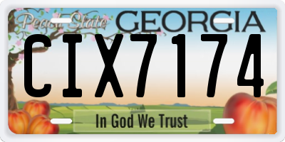 GA license plate CIX7174