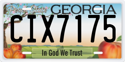 GA license plate CIX7175