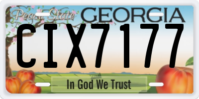 GA license plate CIX7177