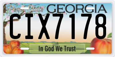 GA license plate CIX7178