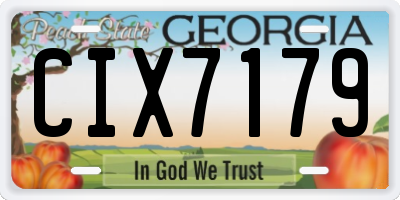 GA license plate CIX7179