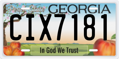 GA license plate CIX7181