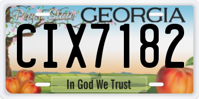 GA license plate CIX7182