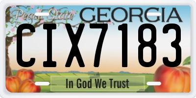 GA license plate CIX7183