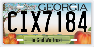 GA license plate CIX7184