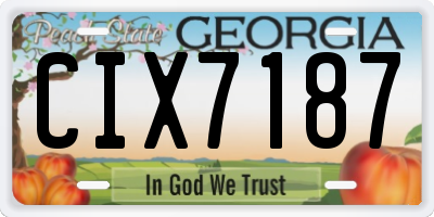 GA license plate CIX7187