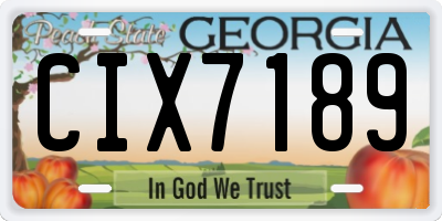 GA license plate CIX7189