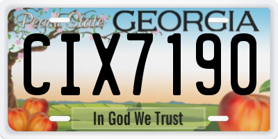 GA license plate CIX7190