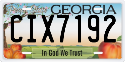 GA license plate CIX7192