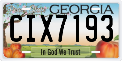 GA license plate CIX7193