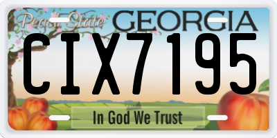 GA license plate CIX7195