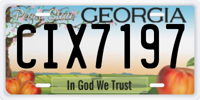 GA license plate CIX7197