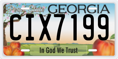 GA license plate CIX7199