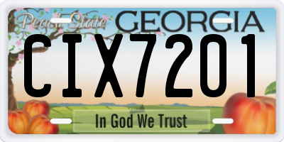 GA license plate CIX7201