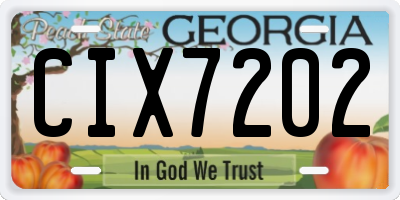 GA license plate CIX7202