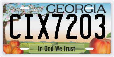 GA license plate CIX7203