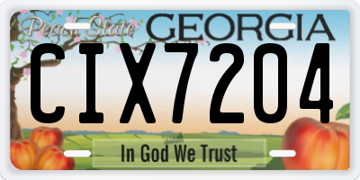GA license plate CIX7204