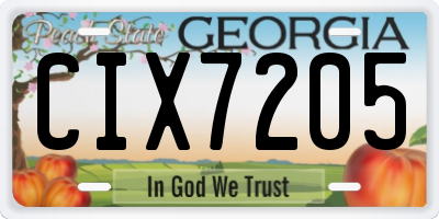 GA license plate CIX7205