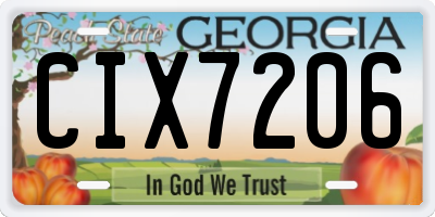 GA license plate CIX7206