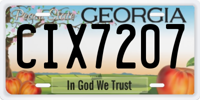 GA license plate CIX7207