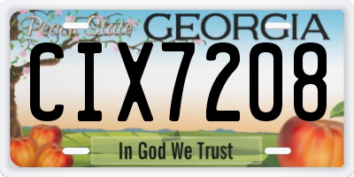 GA license plate CIX7208